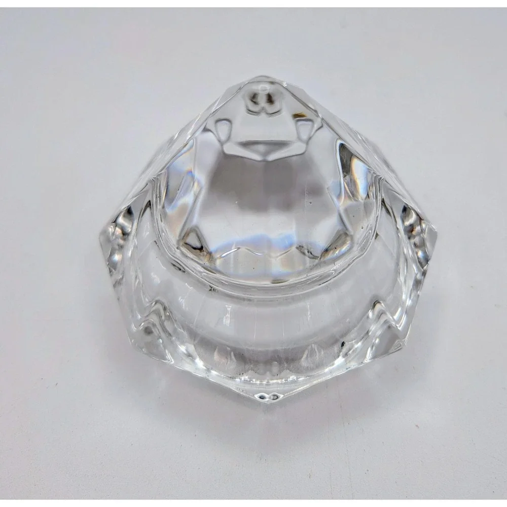 Bleikristall 24% Lead Crystal Diamond Candle Holder Germany Gold Tone Stand